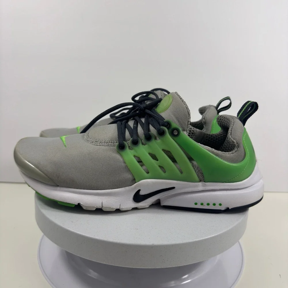 Nike Air Presto Boys  Grey Lime Green Low Top Athletic Sneakers Running Shoes 7Y - Picture 2 of 16